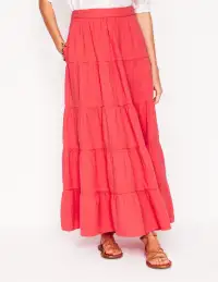 Nadia Double Cloth Maxi Skirt-Jam Red(Petite,2)
