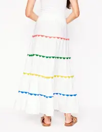 Nadia Double Cloth Maxi Skirt-White(Petite,2)
