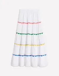 Nadia Double Cloth Maxi Skirt-White(Petite,2)