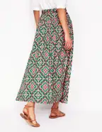 Rosaline Jersey Skirt-Rich Emerald. Mosaic Lawn(Petite,2)