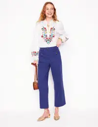 Patch Pocket Crop Chino Pants-Starboard Blue