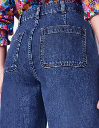 Cropped Fluid Jeans-Mid Vintage(Regular,25)