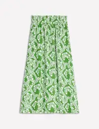 Double Cloth Smocked Skirt-Paradise Green.Vine Silhouette(2)