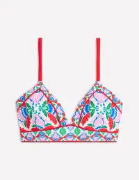 Kasos String V Neck Bikini Top-Multi. Ornate Thistle(2)