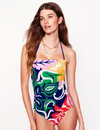 Paros Bandeau Swimsuit-Multi. Foliage Twirl