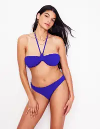 Crinkle Texture Bikini Top-Cobalt(2)