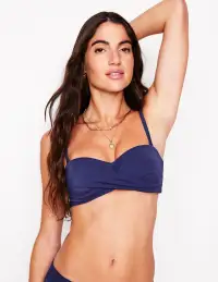 Andros Twist Front Bikini Top-Navy