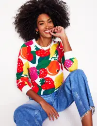 Hannah Printed Sweatshirt-Multi. Summer Fruits
