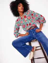 Marina Jersey Shirt-Multi. Foliage Scatter