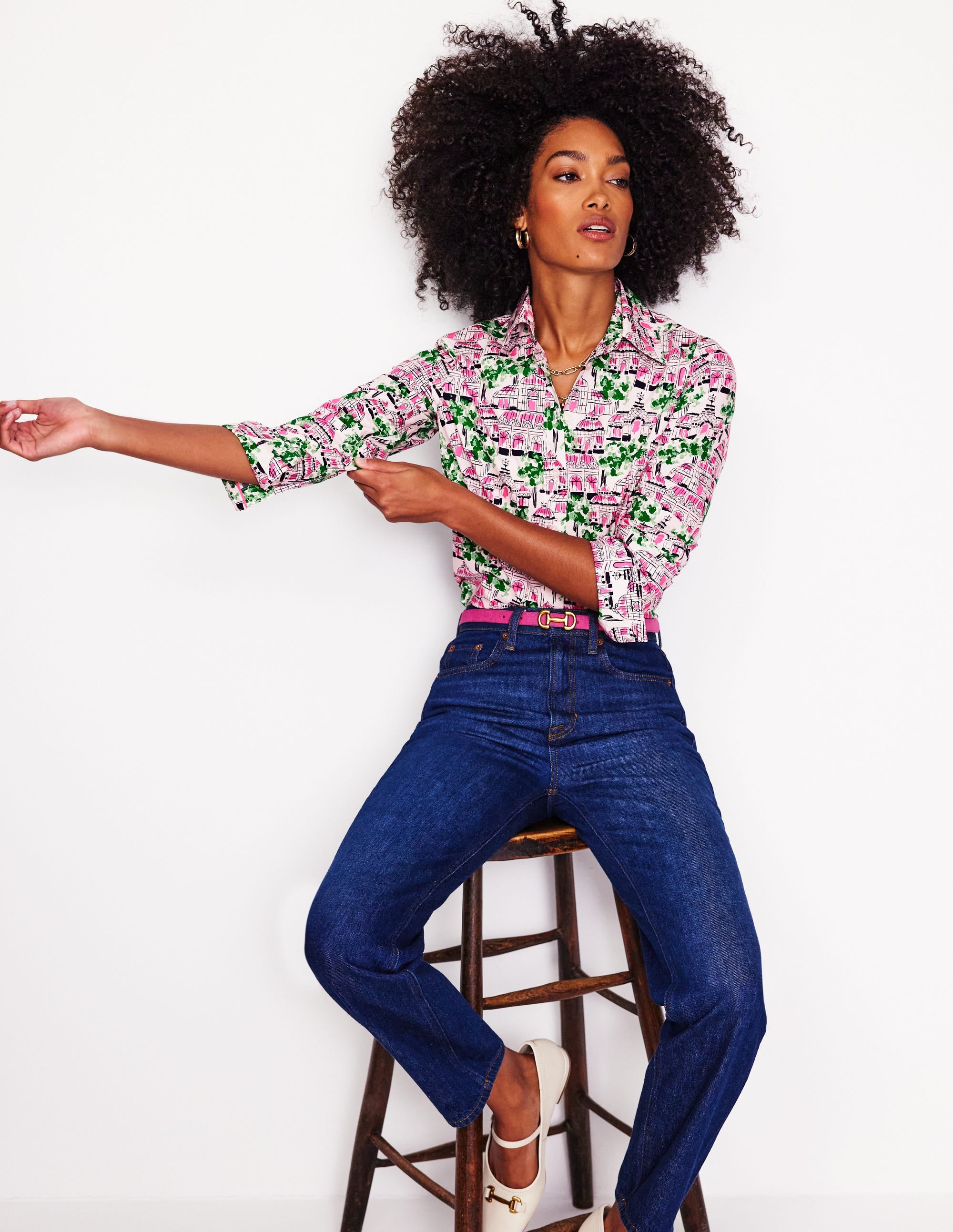 Sienna Cotton Shirt-Ivory. Botanical Greenhouse