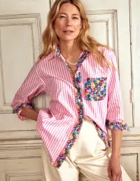 Sadie Relaxed Cotton Shirt-Multi. Paintbox Ditsy