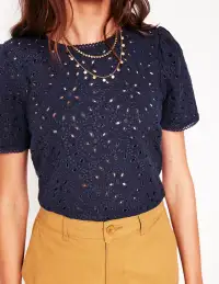 Edi Embroidered Top-Navy(2)
