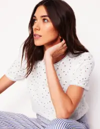 Edi Embroidered Top-White