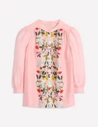 Alicia Linen Top-Provence Pink. Bird Paradise(2)