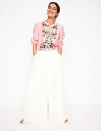 Alicia Linen Top-Provence Pink. Bird Paradise(2)