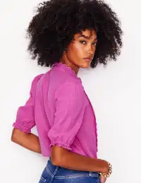 Scallop Double Cloth Top-Cosmos Pink(2)