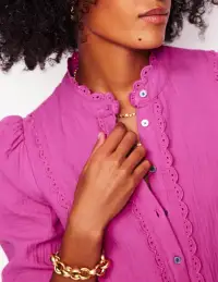 Scallop Double Cloth Top-Cosmos Pink(2)