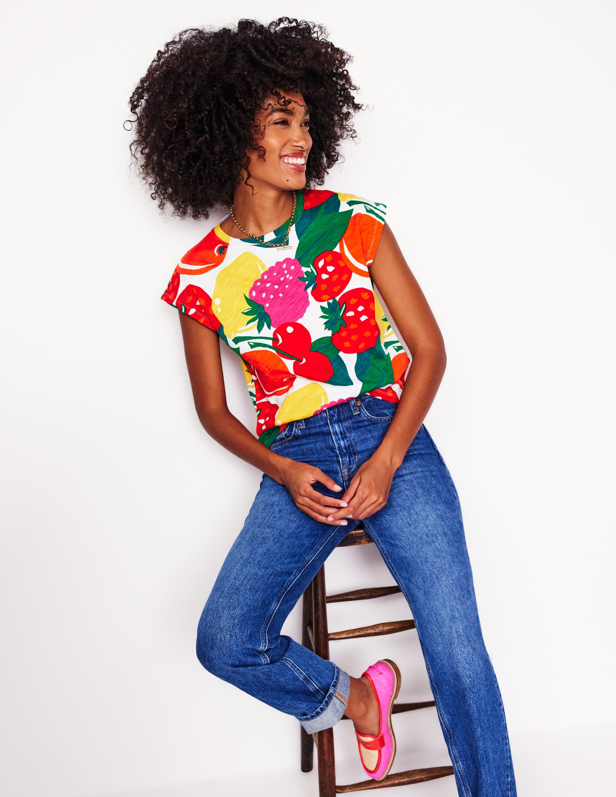 Louisa Slub T-Shirt T1831-Multi. Summer Fruits