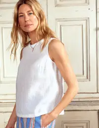 Linen Shell Top-White