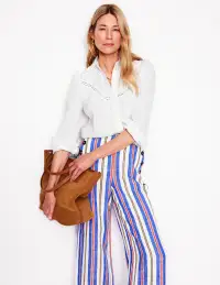 Broderie Contrast Yoke Shirt-White(2)