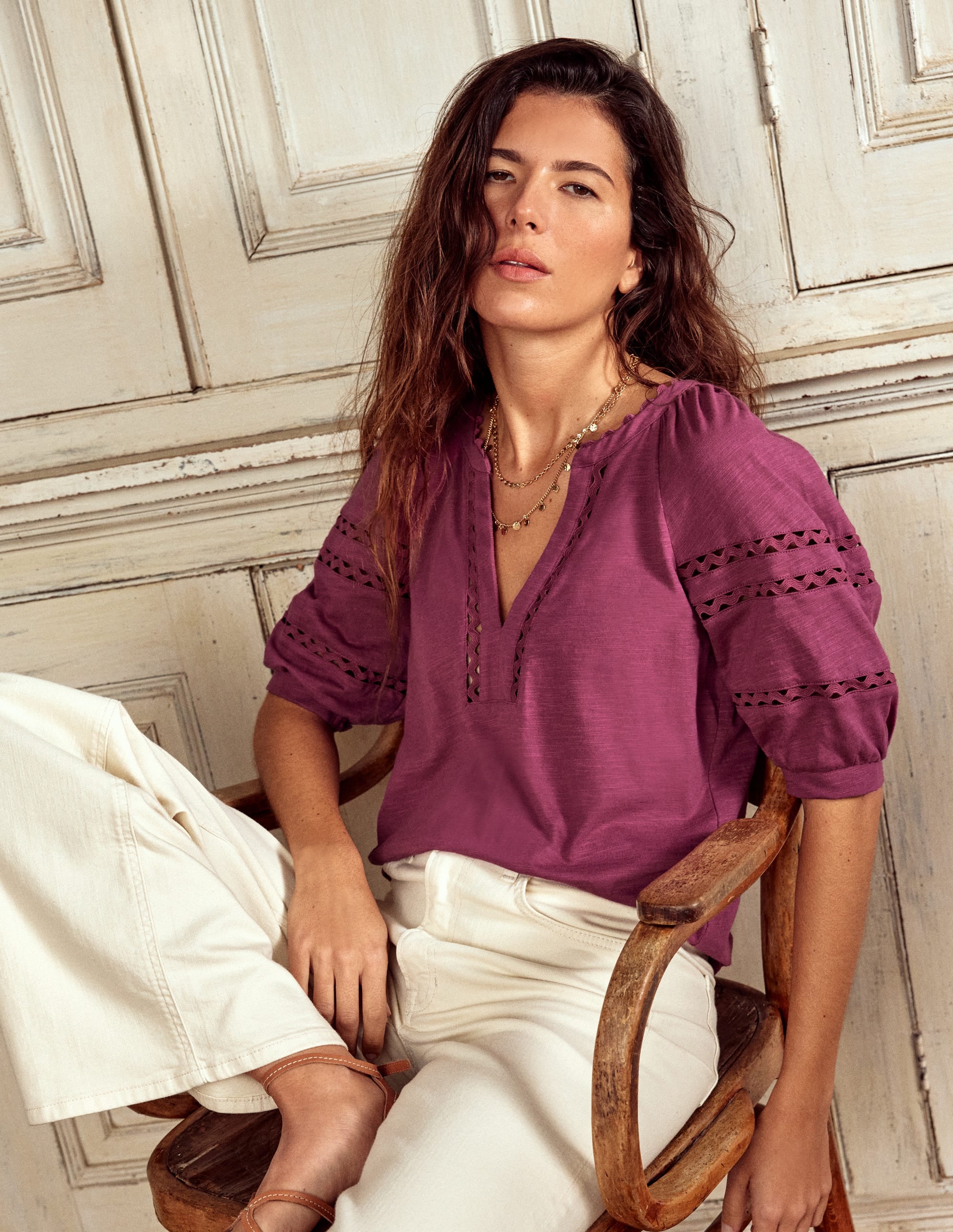 Maisy Rikrak Trim Top-Violet Quartz