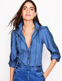 Felicity Lace Blouse-Blue River(Petite,2)