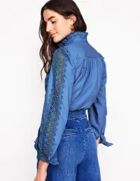 Felicity Lace Blouse-Blue River(Petite,2)