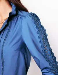 Felicity Lace Blouse-Blue River(Petite,2)