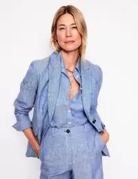 Stamford Linen Blazer-Chambray(Petite,2)