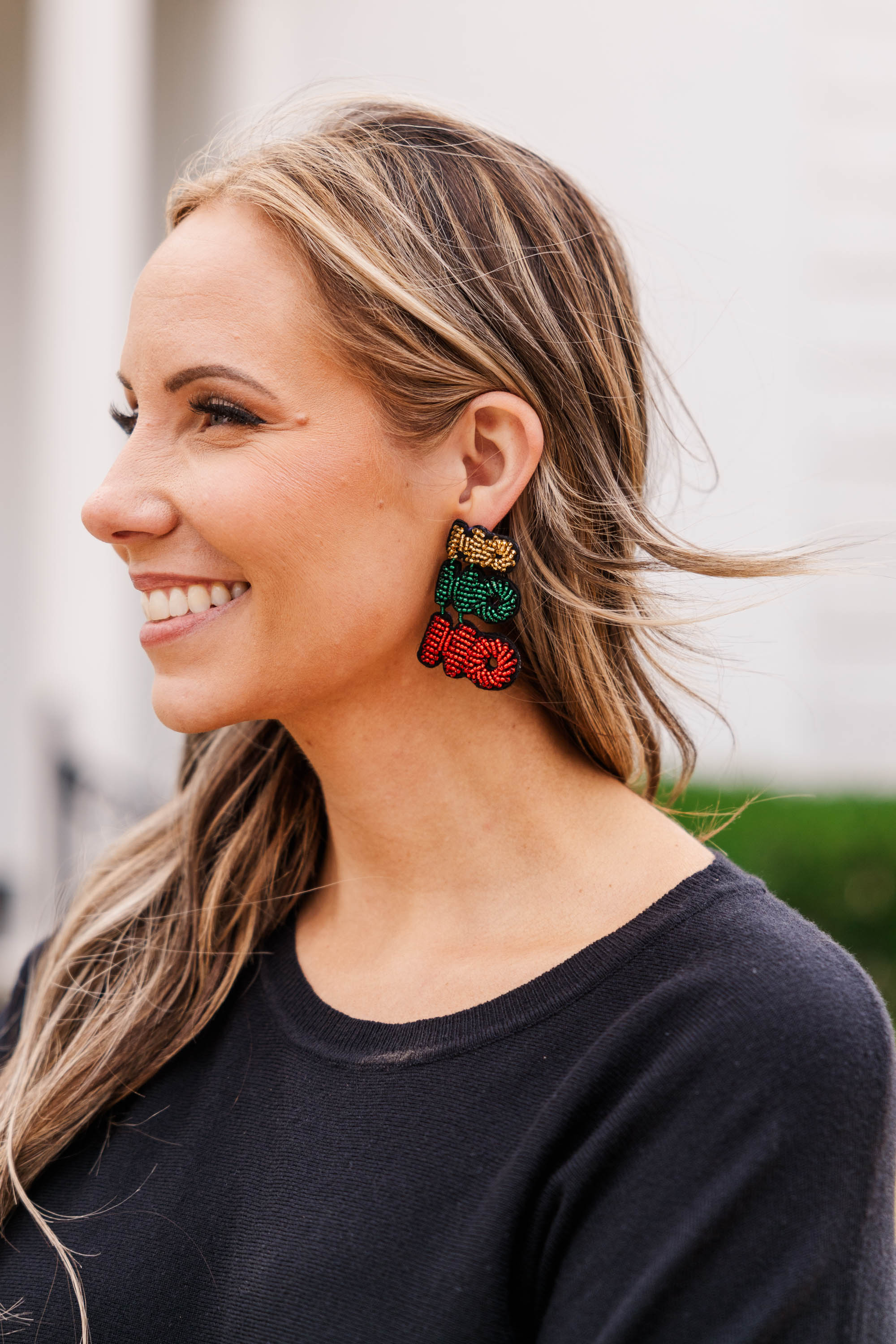 Ho Ho Ho Beaded Earrings, Multi