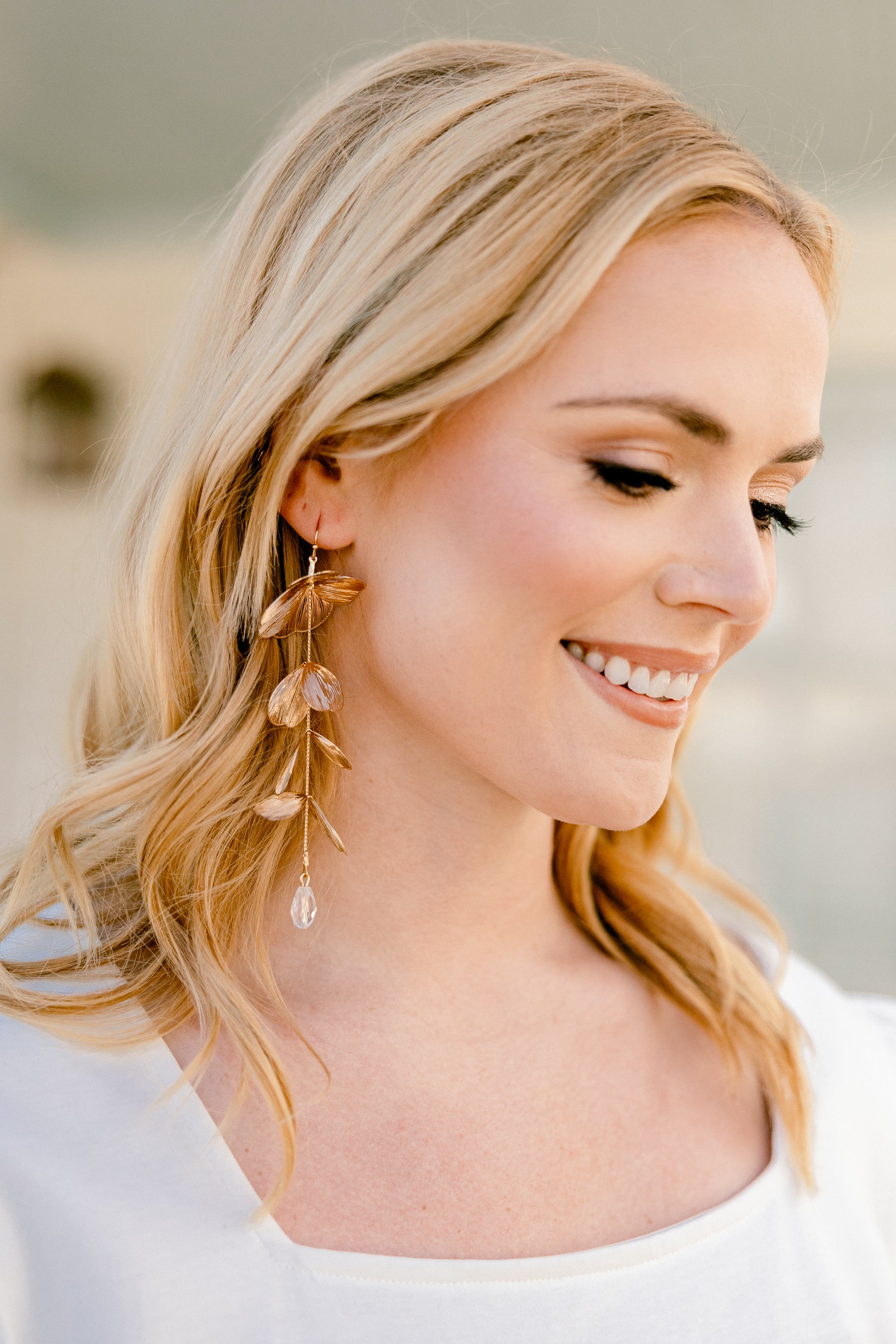 Let's Get Started Earrings, Gold