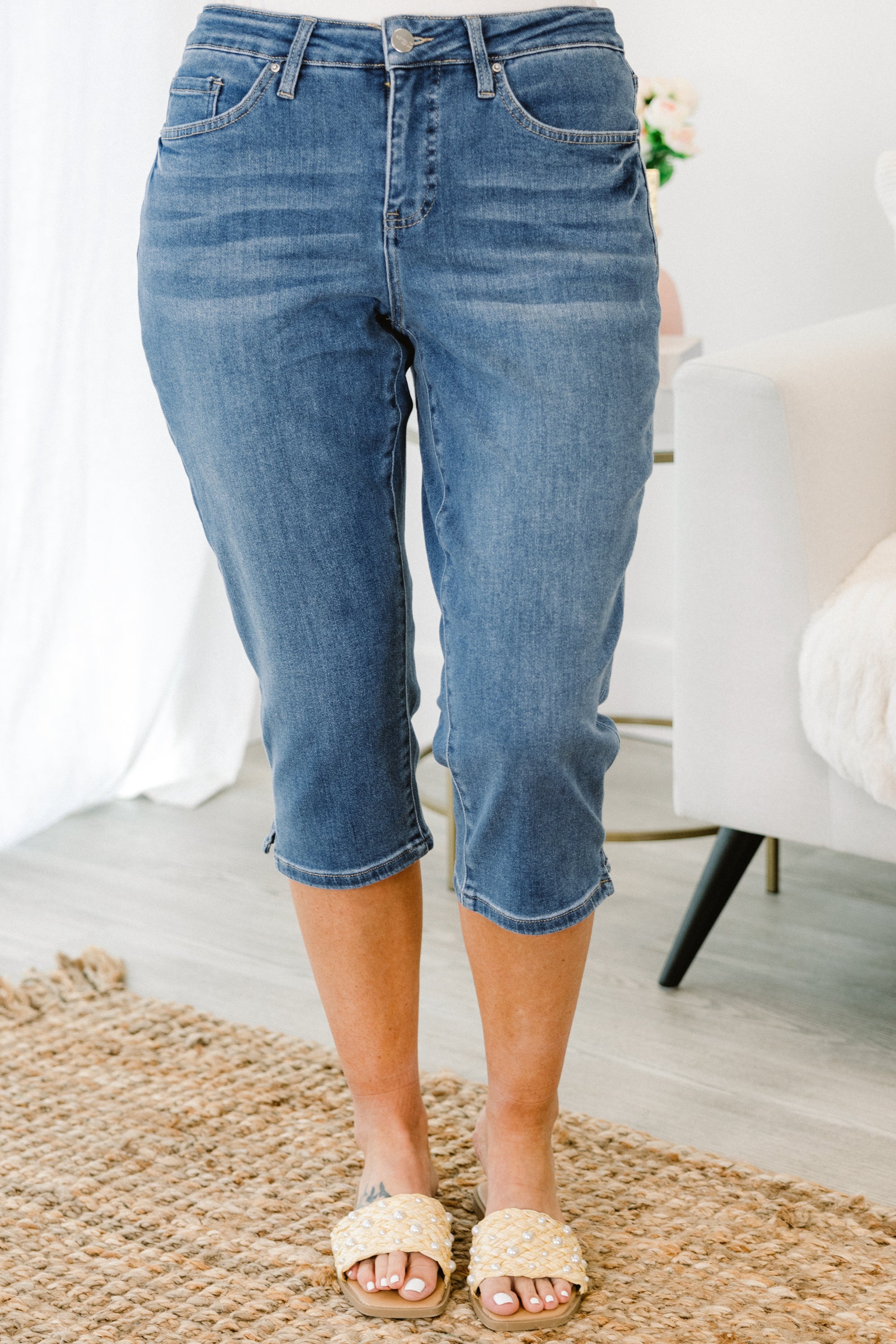 Something Like That Capris, Dark Indigo