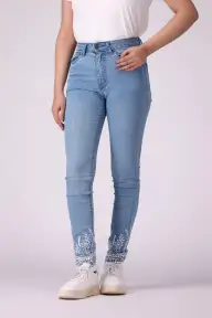 Embroidered Skinny Fit Jeans