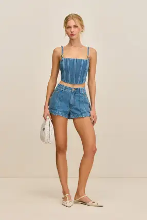 LAUREN TOP - MEDIUM STONE WASH(MEDIUM STONE WASH,00)
