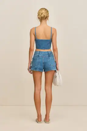 SHELLEY SHORT - MEDIUM STONE WASH(MEDIUM STONE WASH,23)