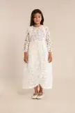 KIDS ISLA DRESS & JACKET - OFF WHITE