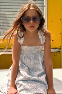 KIDS AMBRIA DRESS - COASTAL FLORAL PRINT