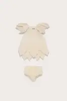 BABY PETAL DRESS & BLOOMER - OFF WHITE