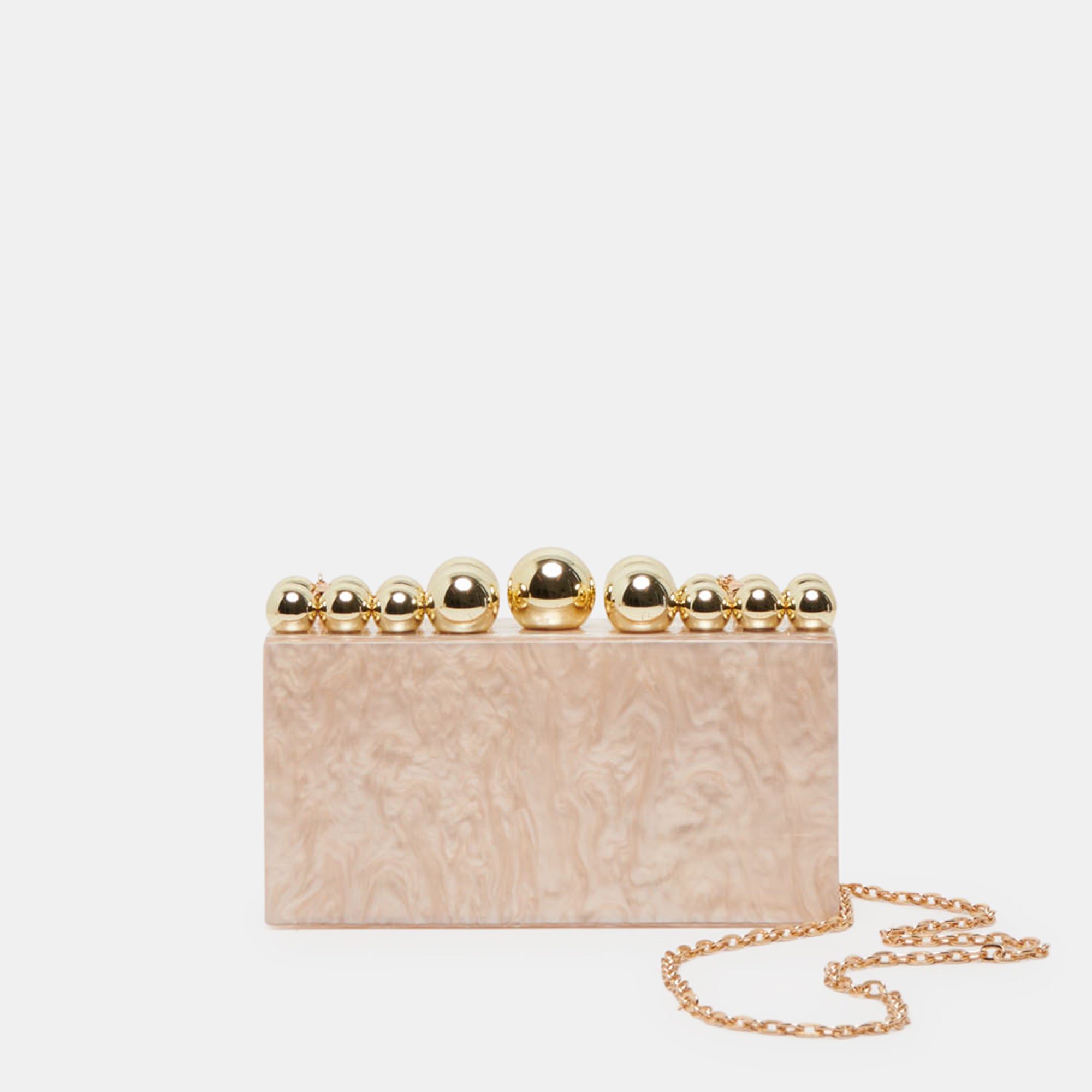 GERRY CLUTCH BEIGE PEARL ACRYLIC