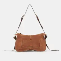 JOSIE SHOULDER BAG PECAN SUEDE