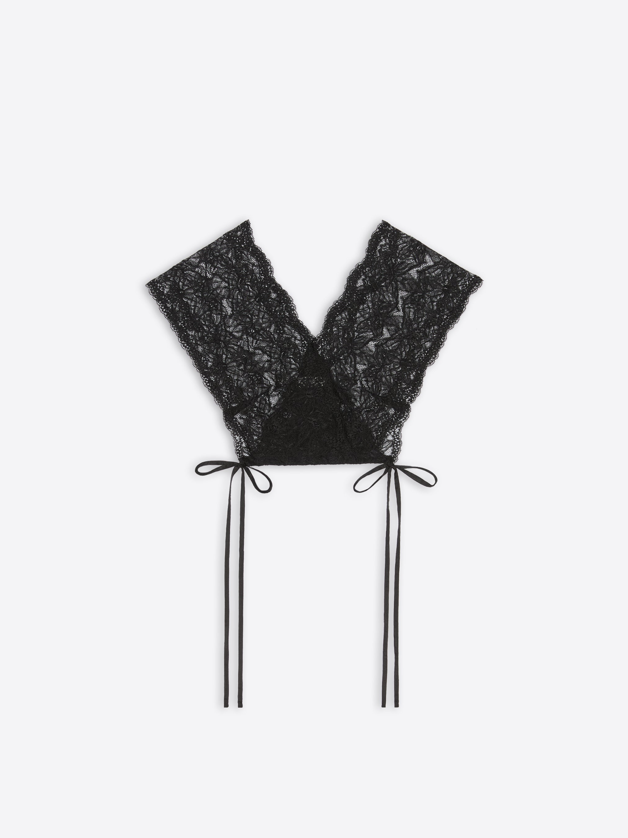 Lace crop top - black