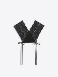 Lace crop top - black