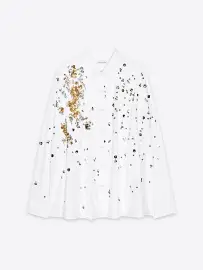 Embellished cocoon shirt