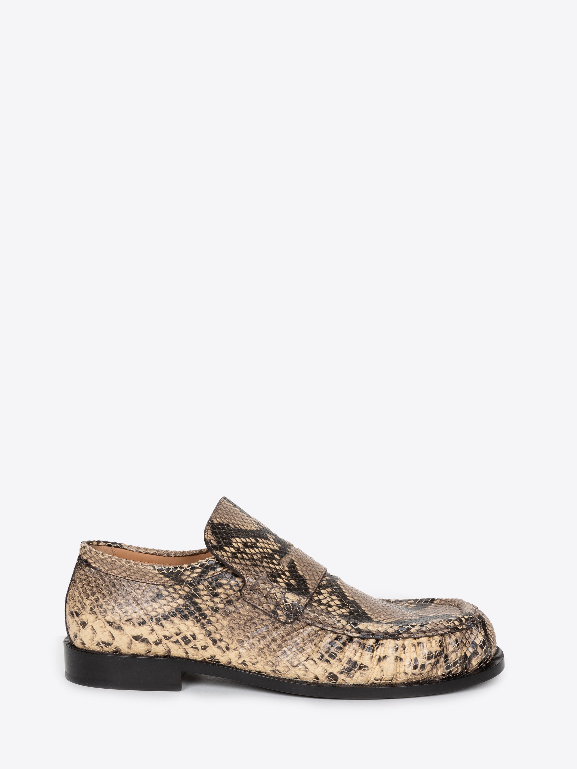 Snake print loafers