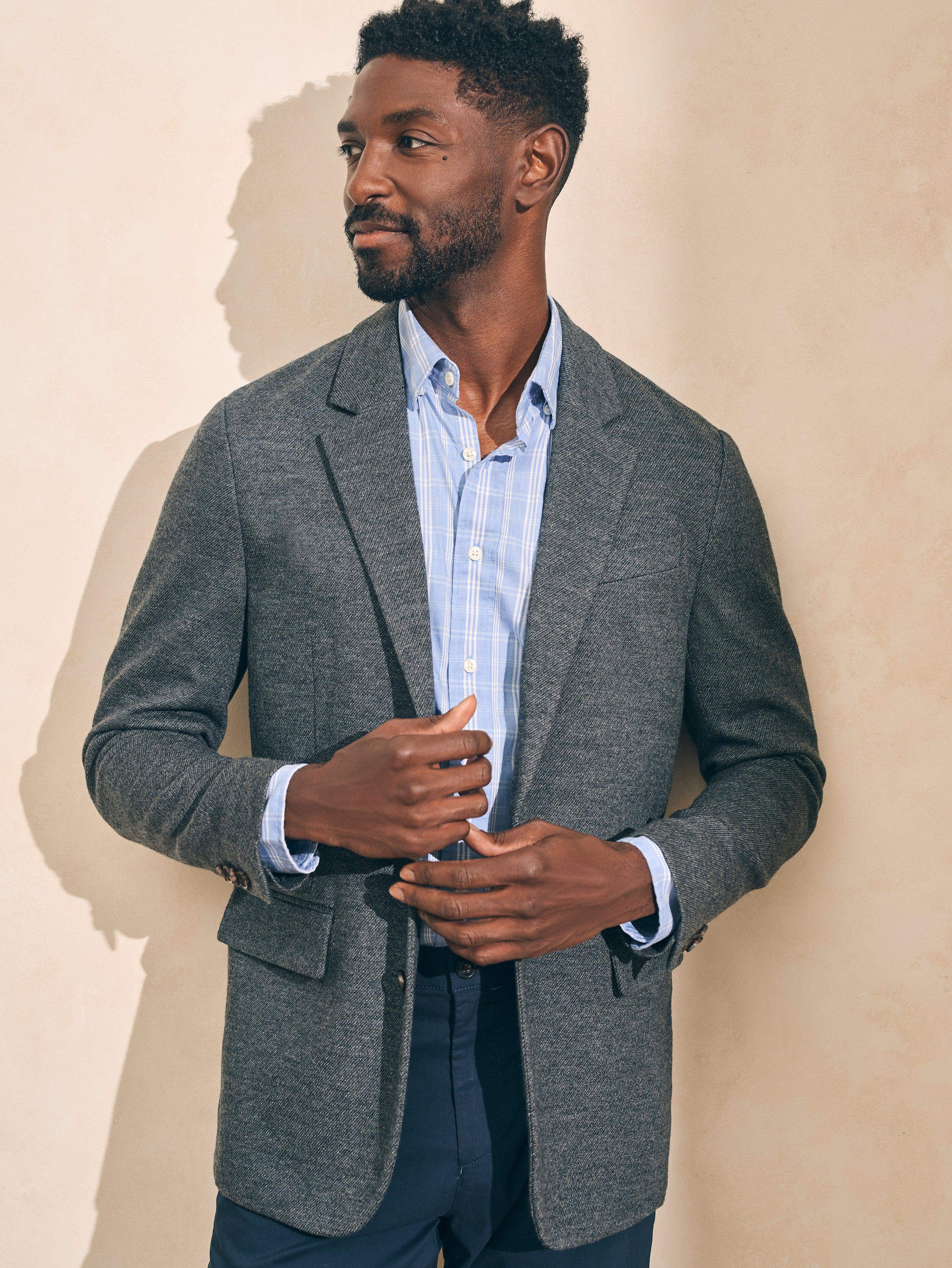 Reserve Twill Knit Blazer - Grey Marl Twill