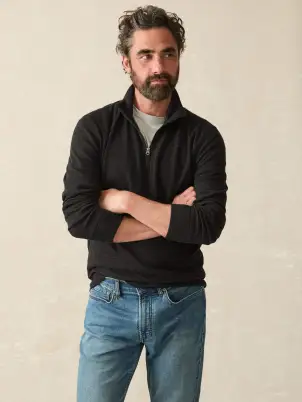 Legend™ Sweater Quarter Zip - Heathered Black Twill