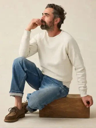 High Standard Fleece Crewneck - Antique Ivory Heather(Antique Ivory Heather,XS)