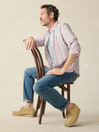 Movement™ Shirt Classic Fit - Ocean Coral Plaid(Ocean Coral Plaid,XS)
