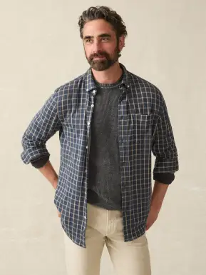 Coastline Knit Shirt - Twilight Check