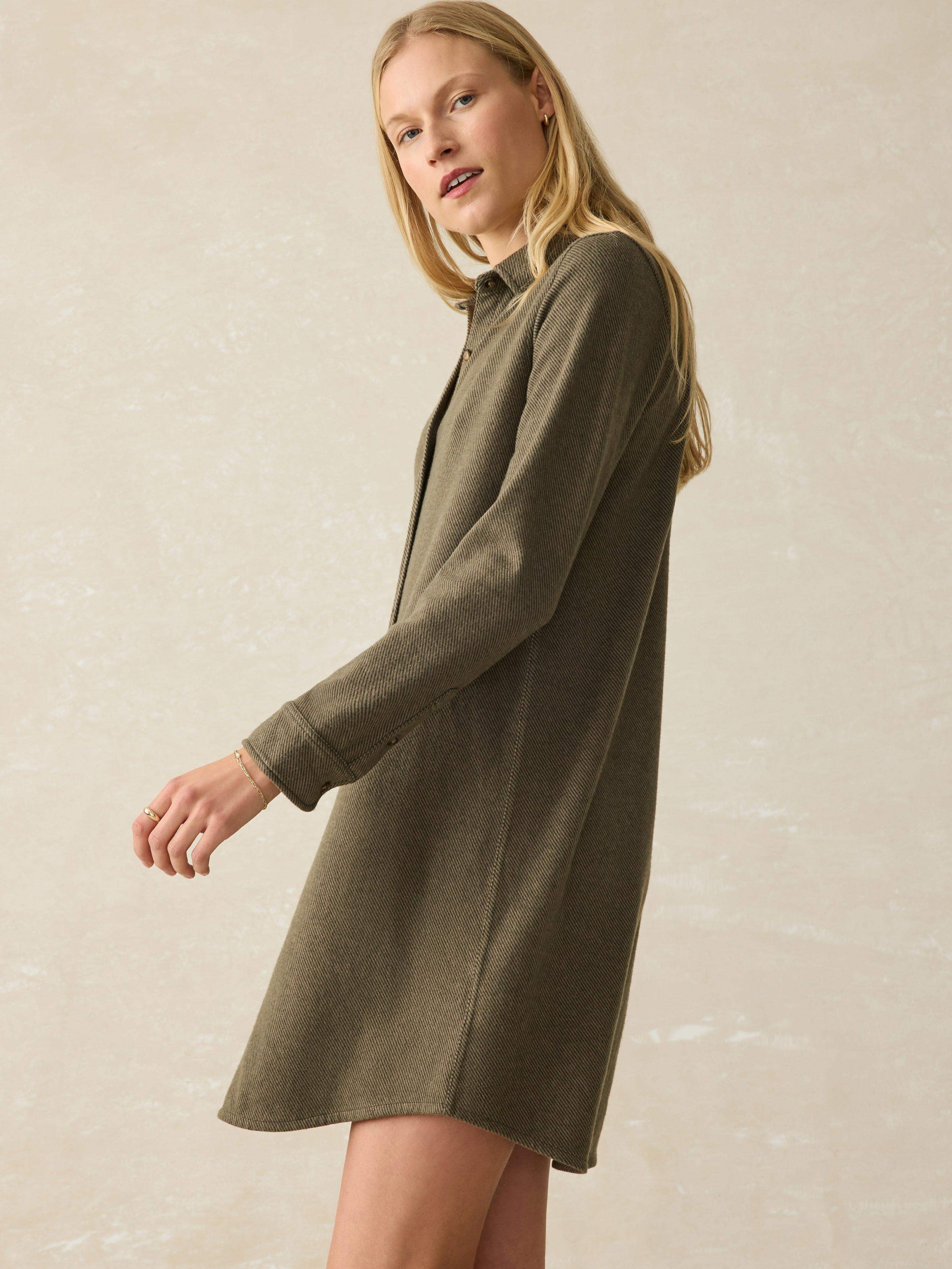 Legend™ Sweater Dress - Olive Melange Twill